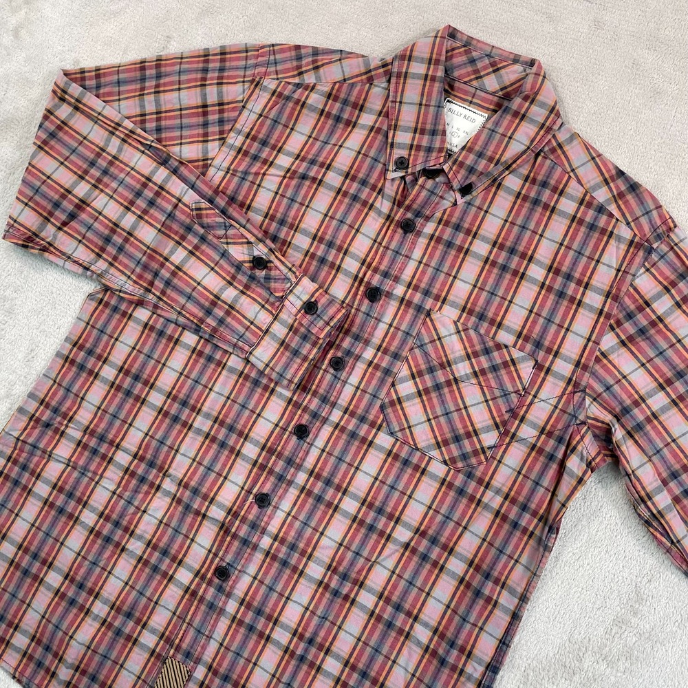 Billy Reid Tuscumbia Shirt Men Small Multi Plaid Fit 2 Quiet Luxury USA Made